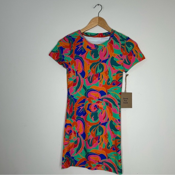 Stone Fox Swim Bambi Baby Tee Dress Stained Glass Size XS - Picture 9 of 9